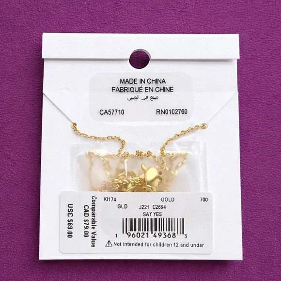 KATE SPADE “Love” Gold Script Necklace | Dainty Minimalist Pendant | Gift Ready - Picture 3 of 4